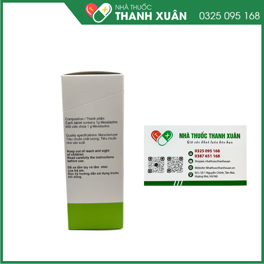 Viên uống Pentasa Tablet 1g trị viêm ruột mãn tính (6 vỉ x 10 viên)